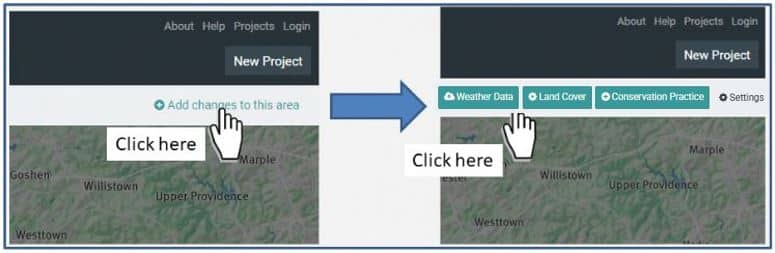 Fig. 1b: Shows where the weather button can be found.